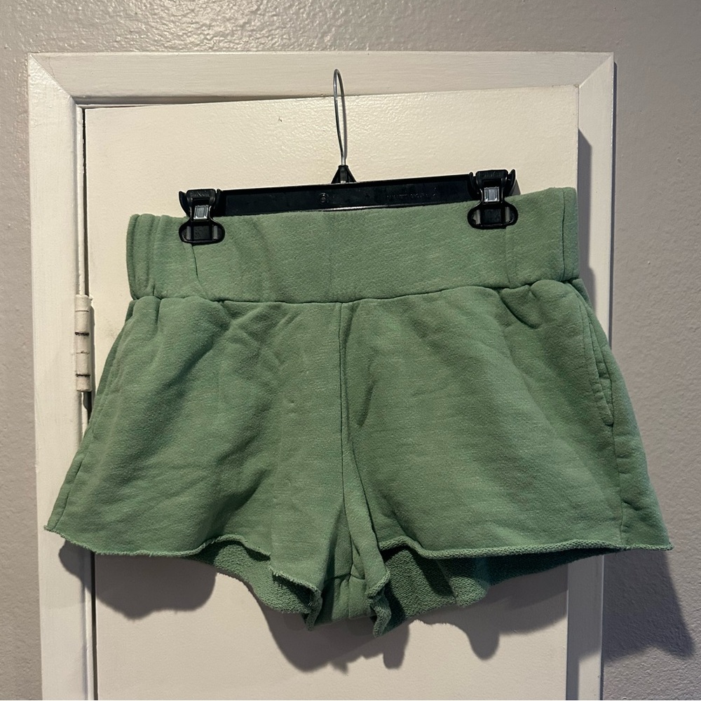 Free People green comfy shorts with pockets